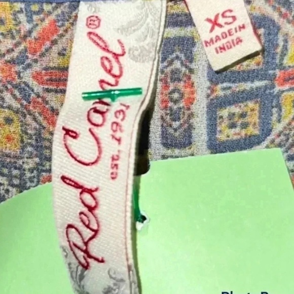 Red Camel Blue 3/4 Sleeve Tie Front Blouse Size XS - Picture 3 of 3